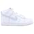 Zapatillas Nike Dunk High Top en cuero blanco puro platino  ref.756165