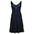Moschino Kleid mit Rosenapplikation aus marineblauem Triacetat Synthetisch  ref.756233