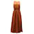 Faithfull The Brand + Net Sustain - Robe mi-longue à découpe Trapani en lin marron Rouge  ref.756284