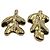 Boucles d'Oreilles Feuille Feuillage Jil Sander en Métal Doré