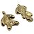 Boucles d'Oreilles Feuille Feuillage Jil Sander en Métal Doré - vue 2