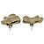 Boucles d'Oreilles Feuille Feuillage Jil Sander en Métal Doré - vue 4