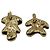 Boucles d'Oreilles Feuille Feuillage Jil Sander en Métal Doré - vue 5