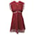 Sandro Sleeveless V-Neck Lace Mini Dress in Burgundy Polyester Dark red  ref.757408