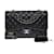Splendida borsa Chanel Timeless Jumbo foderata con patta in pelle di caviale trapuntata nera Nero  ref.758843
