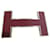 Hermès belt buckle quiz model in gold steel and burgundy dustbag Dark red  ref.759689
