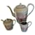 Hermès Les Pivones Tea Pot Milk Pot Sugar Bowl Pink White Green Ceramic  ref.761027