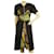 ETRO preto verde com zíper frontal manga curta robe Manteau vestido casaco tamanho 40 Multicor Viscose  ref.762680