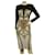 ETRO Schwarz Multicolor Paisley Langarm Figurbetontes knielanges Kleid Größe 42 Mehrfarben Viskose  ref.762681