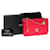 Erhabene Chanel Wallet On Chain Umhängetasche (WOC) Limited Edition „Pear Crush“ aus rotem, gestepptem Leder  ref.763248