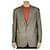 Emporio Armani Armani Collezioni Gray Virgin Wool Blend Two Button Front Men's Jacket size 54 Dark grey  ref.763576