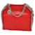 Stella Mc Cartney Falabella Tiny Tote Bag Silvery Red Leatherette  ref.764286