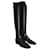 Botte Versace Boot Calf Leather Taille 40.5 Simili cuir Noir Doré  ref.764463