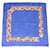 CARTIER PANTHERE Foulard Seta Blu Rosso Auth ac1502  ref.764607