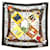 Hermès NEW HERMES CARNIVAL OF VENICE CARRE SCARF 90 SCARF BROOCHED SILK White  ref.764989