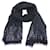 NEW CHANEL SCARF LOGO CC & CAMELIA WITH SEQUINS BLACK IN CASHMERE SCARF SHAWL  ref.765017