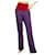 Pantalon taille haute Pinko Purple & Red Straight Leg  ( S ) Laine Multicolore  ref.765428