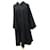 *[Comme des Garçons] COMME des GARCONS 80S 89Abrigo AW Cinta de terciopelo largo Elegante bordado Adorno Decoración Poncho Diseño Dolman Negro Lana  ref.765868