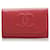 Chanel Caviale CC 6 Portachiavi Rosso Pelle  ref.766177