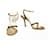 Dior Beige Satin Black Lace Heels Strappy Shoes Sandali con cinturino alla caviglia Pompe sz 37 Pelle  ref.767108