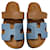 Hermès Sandals Beige Denim  ref.767929