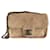 Bolsa de ombro pequena Chanel com aba clássica bege camurça acolchoada Suécia Algodão  ref.768414