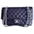 Timeless Chanel Classic medium caviar bag Navy blue Leather  ref.768455