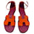 Oran Hermès Sandals Orange Deerskin  ref.768654
