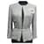 Chanel tweed jacket + brooch 40 Beige Grey Light blue Cotton Viscose Linen Nylon  ref.768687