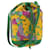 Hermès Bolsa de ombro padrão papagaio HERMES Lona Verde Amarelo Roxo Auth yk5702  ref.769168
