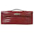 Hermès Crocodile Kelly Cut Clutch Dark red Exotic leather  ref.770016