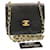 CHANEL Mini Matelasse Chain Flap Shoulder Bag Lamb Skin Black CC Auth 35088a Golden Leather  ref.770837