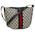 GUCCI GG Canvas Sherry Line Shoulder Bag Gray Red Navy Auth tb423 Grey Navy blue  ref.770992
