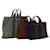 Hermès HERMES Her Line Tote Bag Canvas 3Set Grigio Marrone Navy Auth ar8612 Blu navy Tela  ref.771173