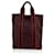 Hermès Hermes Paris Vintage Braun Rot Fourre Tout Vertikale Einkaufstasche Tote Baumwolle  ref.771549