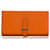 Portefeuille Hermès Béarn Orange Cuir Chèvre  ref.771607