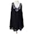 Yumi Kim YUMI ROBE DRESS TUNIQUE ROSACES RELIEF FERMETURES DOS PLISSé T M/L OU T 42 Polyester Noir  ref.772159