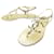 NEW CHANEL SANDAL SHOES CC LOGO FLIP FLOPS 36.5 IN GOLD LEATHER NEW SHOES Golden  ref.772499