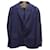 Brunello Cucinelli Blazer à boutonnage simple en cupro bleu marine Fibre de cellulose  ref.773342