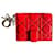 Lady Dior Dior Damengeldbörse Rot Leder  ref.771865
