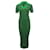 Vestido midi de punto jacquard a cuadros en viscosa verde de Fendi Fibra de celulosa  ref.773786