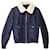 Autre Marque Ami Paris Shearling Collar Aviator Jacket in Blue Wool  ref.773816
