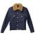 Giubbotto Sandro in Denim con collo shearling in cotone blu