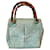 Sac en bambou Gucci Cuir Turquoise  ref.774878