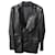 Gucci Blazer à simple boutonnage en cuir noir  ref.775024