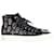 Autre Marque Mother Of Pearl Embroidered High Top Sneakers in Black Patent Leather and Suede  ref.775302