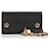 Chanel Carteira de couro acolchoado com aba de corrente Preto Bezerro-como bezerro  ref.775871