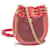Chanel Bolso bombonera CC acolchado con cordón Roja Cuero  ref.776009