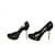 Yves Saint Laurent YSL Zapatos de tacón con plataforma de cuero de serpiente de agua negra 41 Negro Cueros exoticos  ref.776743
