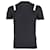 T-shirt Neil Barrett lavorata a maglia con striscia bianca sulle spalle in viscosa nera Nero Fibra di cellulosa  ref.776791